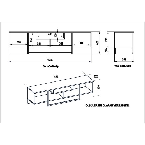 TV Stand Asal (150) - Oak, White, Black White
Black
Oak