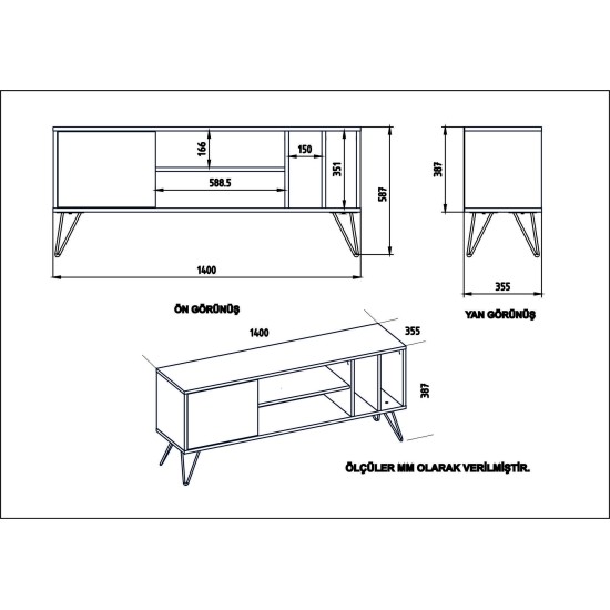 TV Stand Mistico (140) - Walnut, Black Walnut
Black TV Stand Mistico (140) - Walnut, Black Walnut
Black