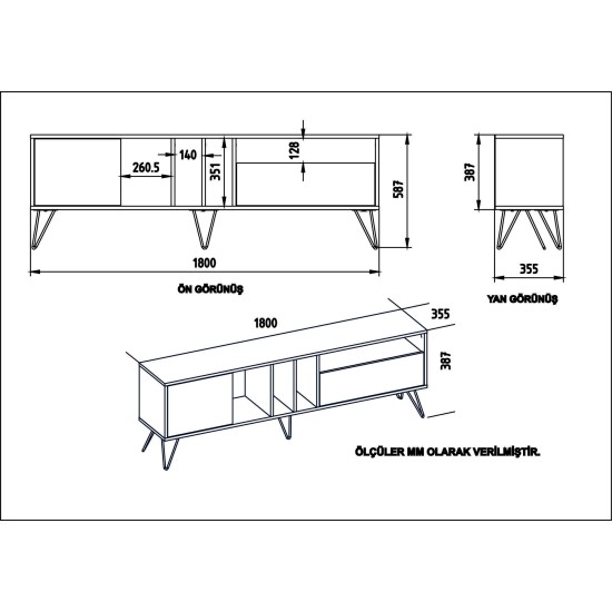 TV Stand Mistico (180) - Walnut, White Walnut
Black
White TV Stand Mistico (180) - Walnut, White Walnut
Black
White
