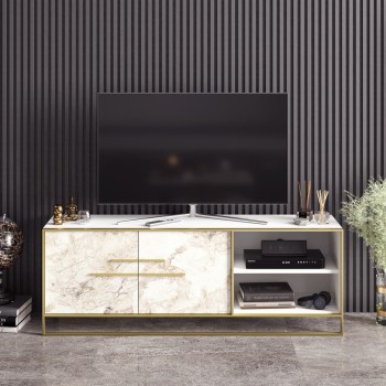 TV Stand Polka - White Gold
White