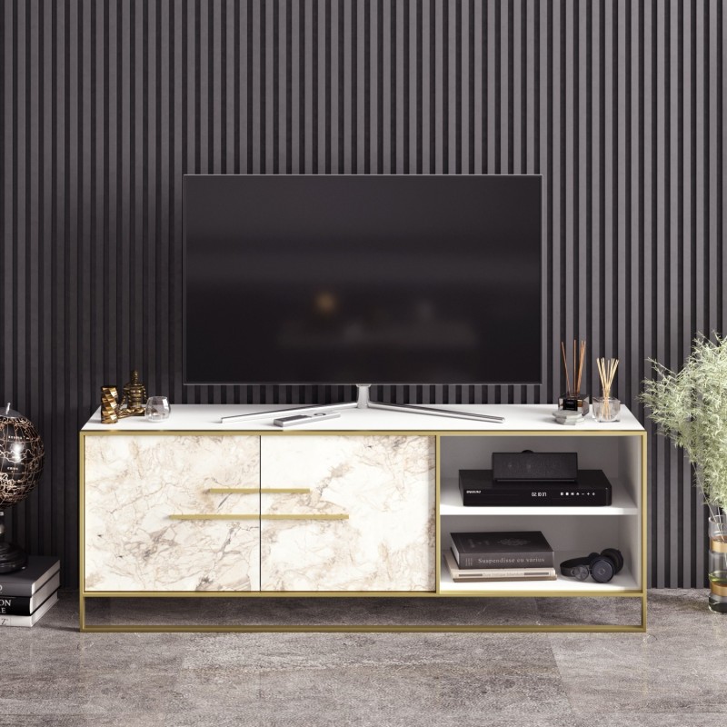 TV Stand Polka - White Gold
White