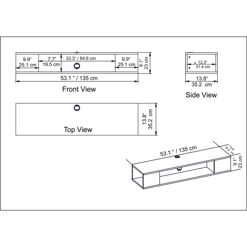 TV Stand Peti - Black Black
