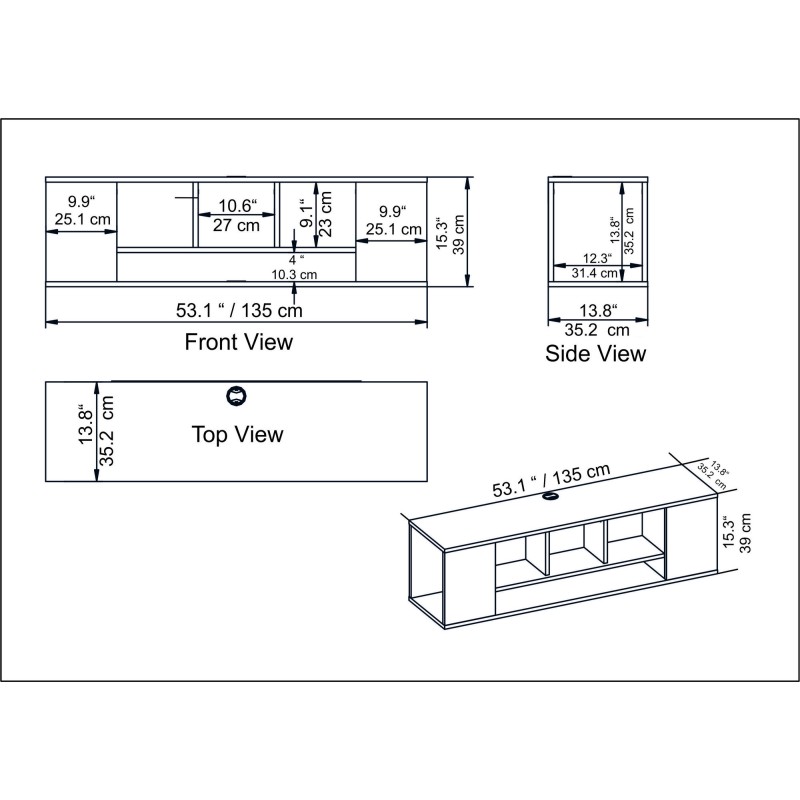 TV Stand Paldi - White White