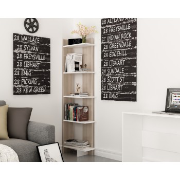 Βιβλιοθήκη - Als - Χρώμα Cordoba Λευκό - 45x22x170εκ