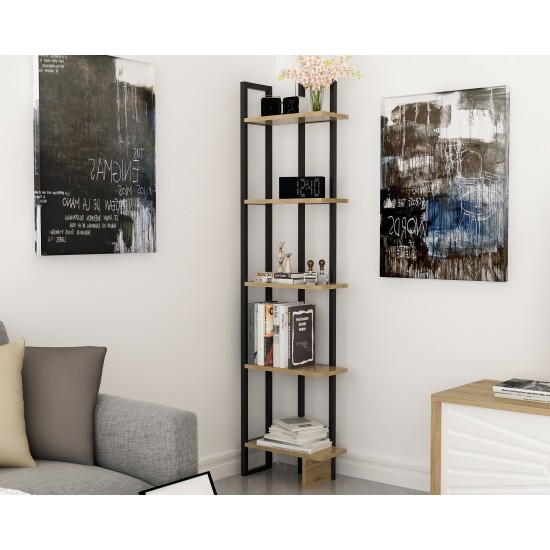 Βιβλιοθήκη Alice - Χρώμα Μαύρο & Αντικέ Δρυς - 45x22x180εκ Βιβλιοθήκη Alice - Χρώμα Μαύρο & Αντικέ Δρυς - 45x22x180εκ