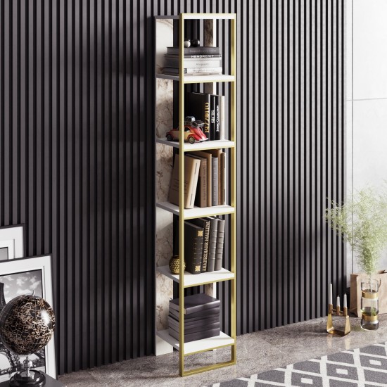 Bookshelf Polka - White Gold
White Bookshelf Polka - White Gold
White