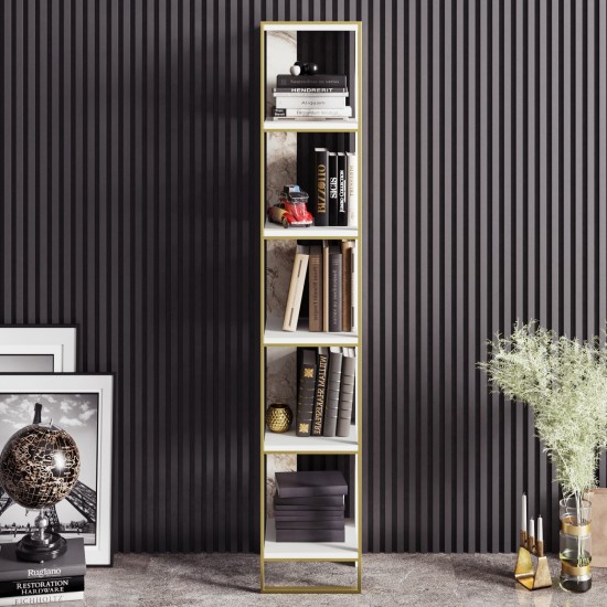 Bookshelf Polka - White Gold
White Bookshelf Polka - White Gold
White