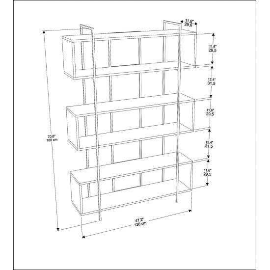 Βιβλιοθήκη - Bruti - Χρώμα Μαύρο & Πράσινο - 120x30x180εκ Βιβλιοθήκη - Bruti - Χρώμα Μαύρο & Πράσινο - 120x30x180εκ