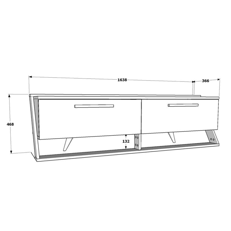 TV Stand Astrid - White, Walnut White
Walnut