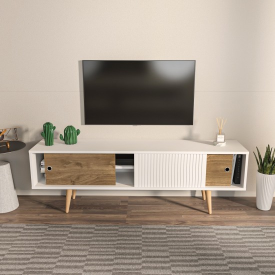 TV Stand Ecrin - White, Walnut White
Walnut TV Stand Ecrin - White, Walnut White
Walnut