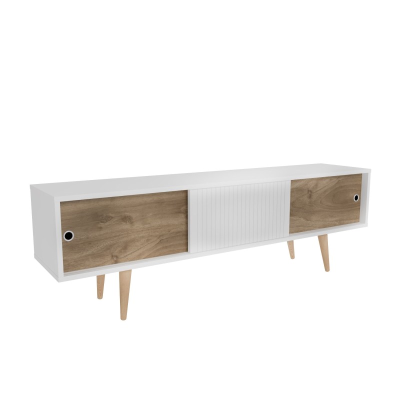 TV Stand Ecrin - White, Walnut White
Walnut