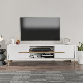 TV Stand Eslem - White, Walnut White
Walnut