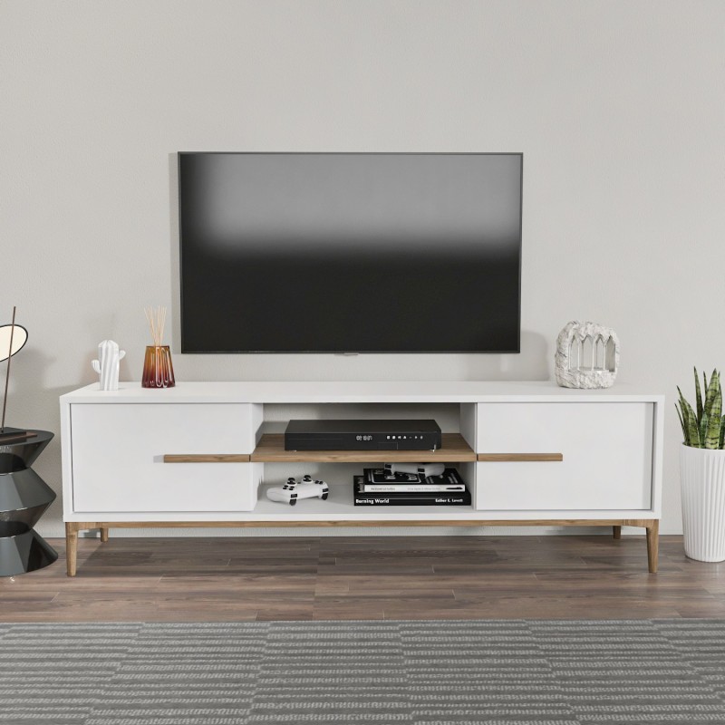 TV Stand Eslem - White, Walnut White
Walnut