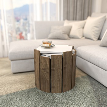 Coffee Table Lori - White, Walnut White
Walnut