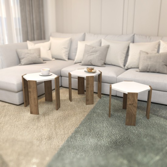 Coffee Table Lori - White, Walnut White
Walnut