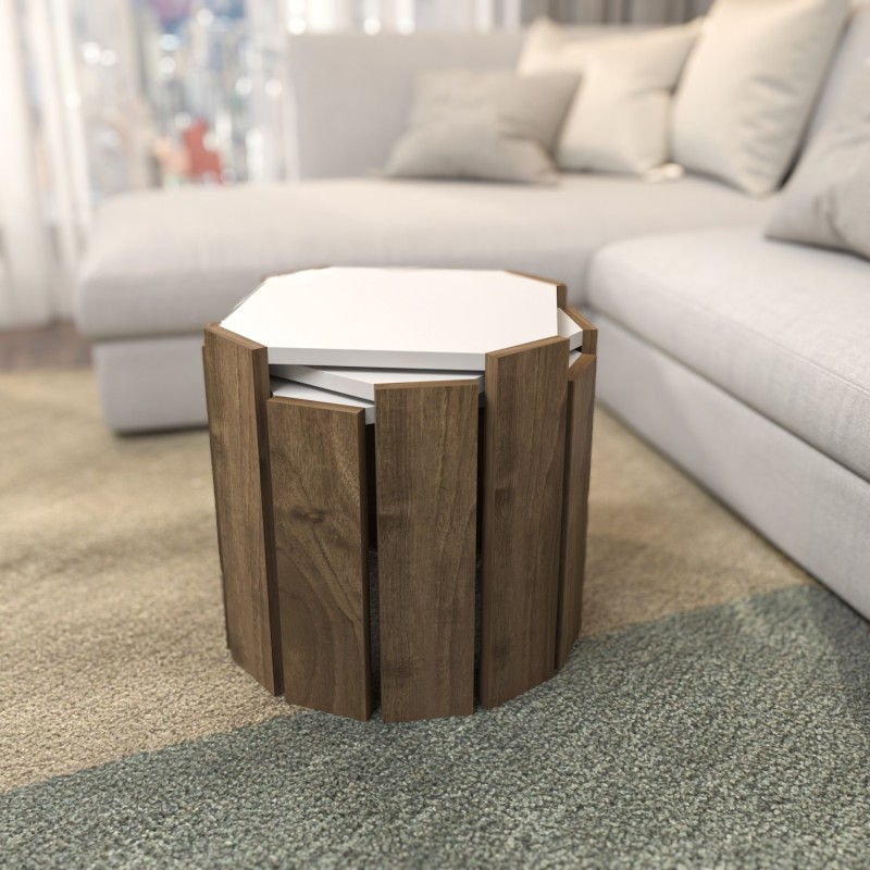 Coffee Table Lori - White, Walnut White
Walnut
