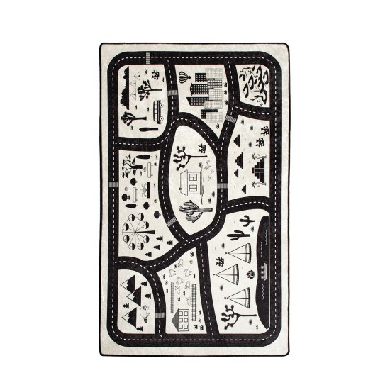 Conceptum Hypnose Carpet (140 x 190) Black City Multicolor