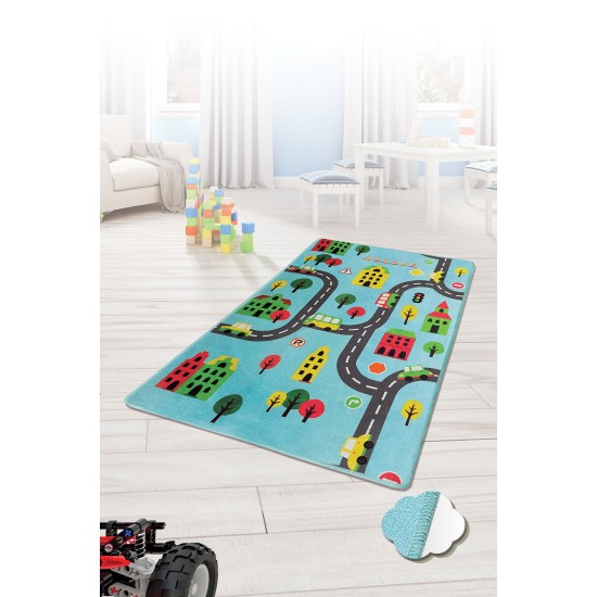 Conceptum Hypnose Carpet (140 x 190) Road - Blue Multicolor
