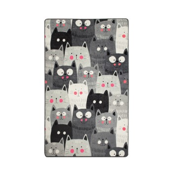 Χαλί (140 x 190) Cats - Grey Multicolor