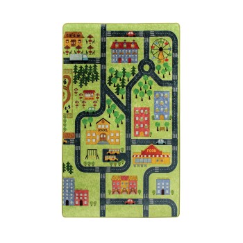 Carpet (100 x 160) Small Town - Green Multicolor