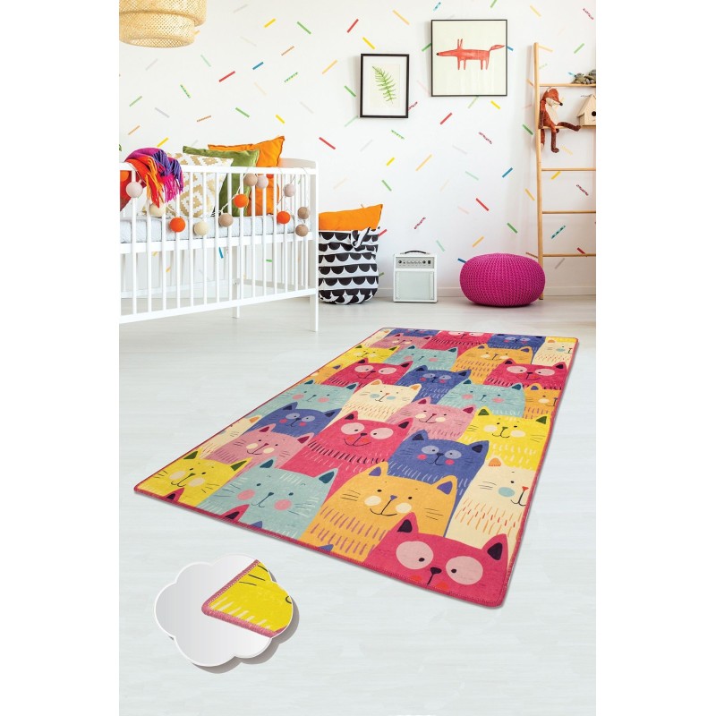 Hall Carpet (80 x 150) Cats Multi Djt Multicolor