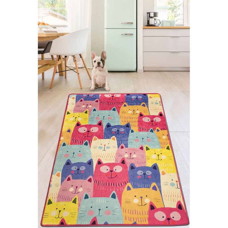 Hall Carpet (80 x 150) Cats Multi Djt Multicolor