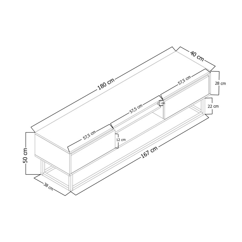 Hanah Home TV Stand Laxus 180 - Walnut Walnut
Black