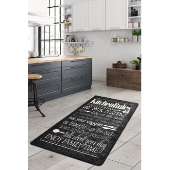 Hall Carpet (100 x 200) Kitchen - Black Multicolor