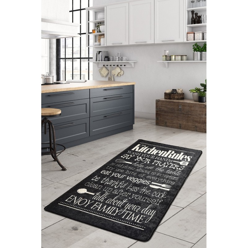 Conceptum Hypnose Hall Carpet (100 x 200) Kitchen - Black Multicolor
