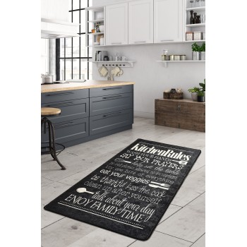 Hall Carpet (80 x 150) Kitchen - Black Multicolor