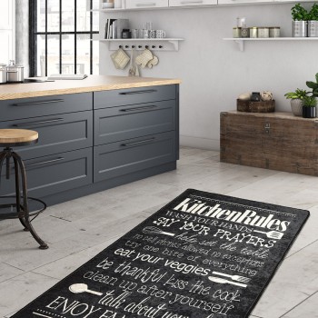 Hall Carpet (80 x 150) Kitchen - Black Multicolor