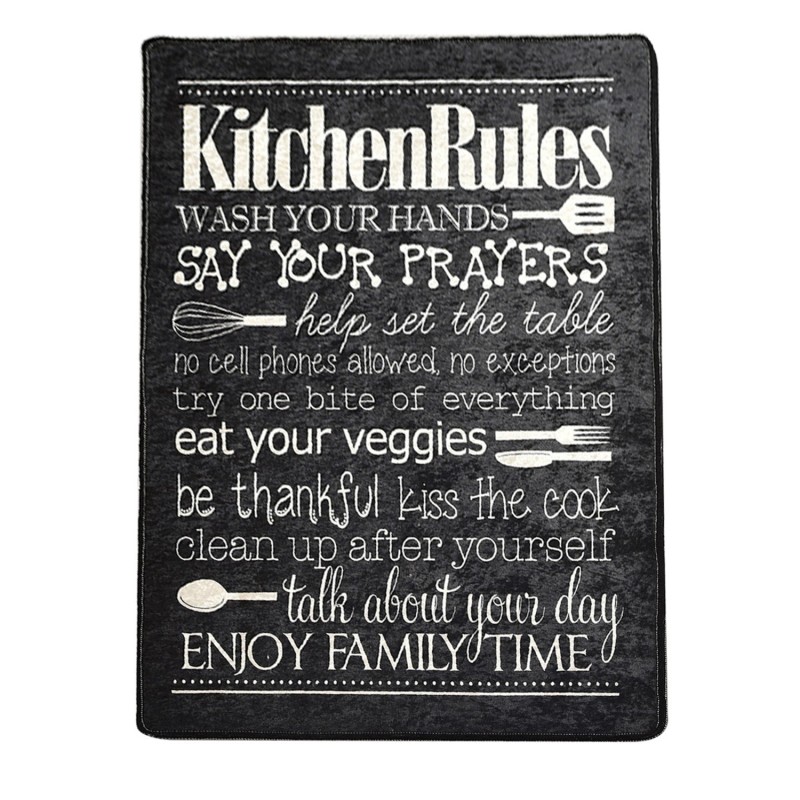 Conceptum Hypnose Hall Carpet (80 x 150) Kitchen - Black Multicolor