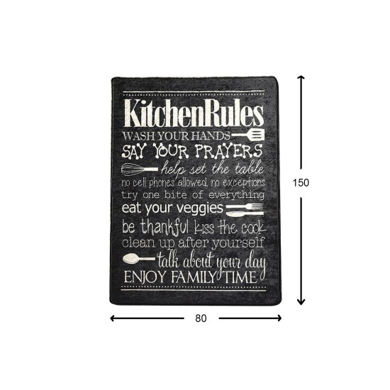 Hall Carpet (80 x 150) Kitchen - Black Multicolor Conceptum Hypnose Hall Carpet (80 x 150) Kitchen - Black Multicolor