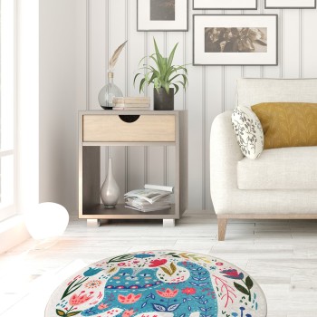 Χαλί (100 cm) Blue Cats Multicolor