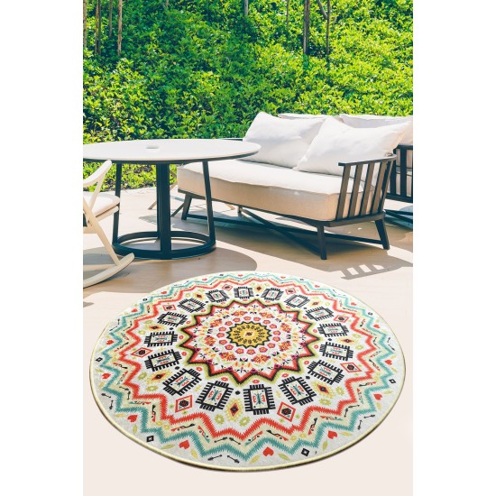 Carpet (100 cm) Mandala Balkon Multicolor