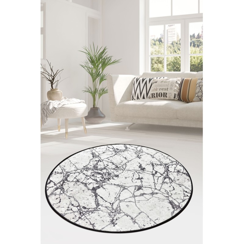 Carpet (100 cm) Marble - White Multicolor