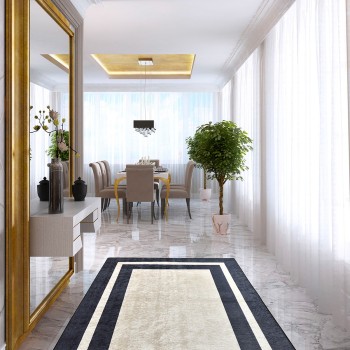 Hall Carpet (100 x 300) Black Frame Multicolor