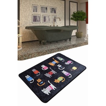 Carpet (60 x 90) Black Cats DJT Multicolor