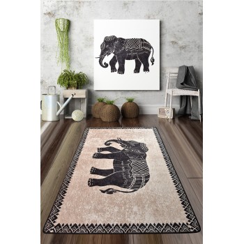 Hall Carpet (80 x 150) Elefante Nero Djt Multicolor