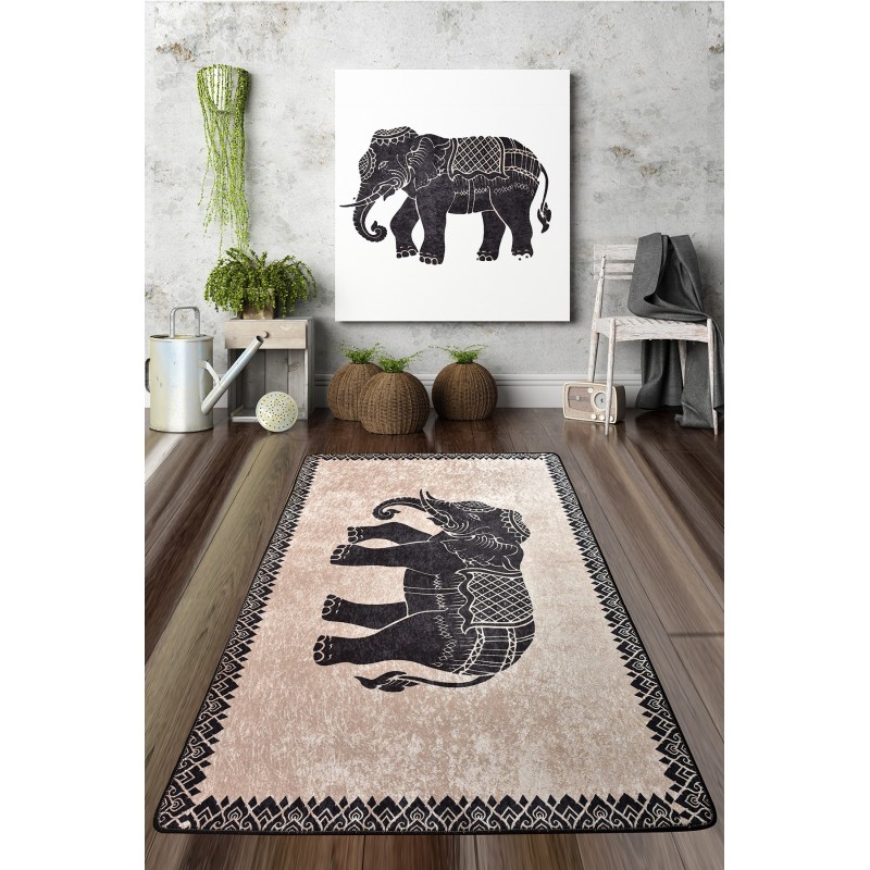 Conceptum Hypnose Hall Carpet (80 x 150) Elefante Nero Djt Multicolor
