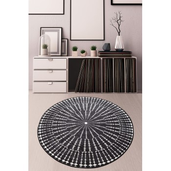Χαλί (100 cm) Buio Djt Çap 100 BlackWhite