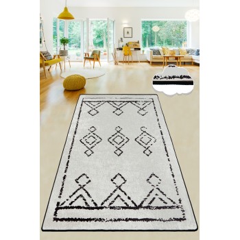 Hall Carpet (80 x 300) Eaves Black
White