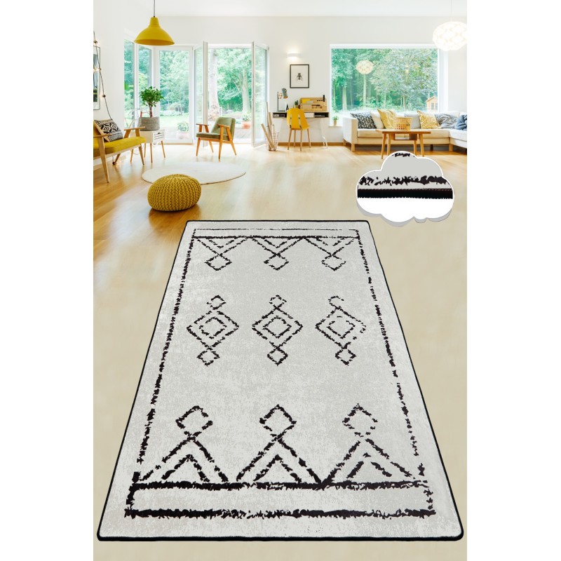 Conceptum Hypnose Hall Carpet (80 x 300) Eaves Black
White