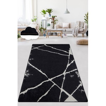 Hall Carpet (80 x 150) Broken Black Black
White