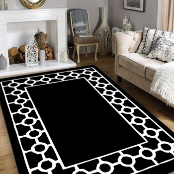Hall Carpet (80 x 150) Bague Black Black
White