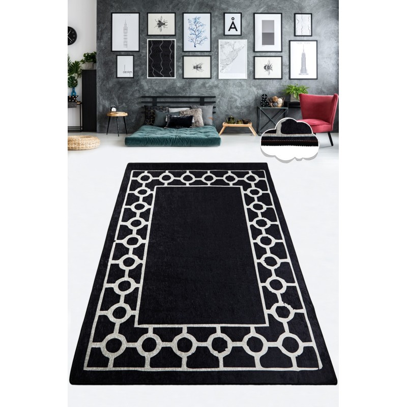 Conceptum Hypnose Hall Carpet (80 x 200) Bague Black Black
White
