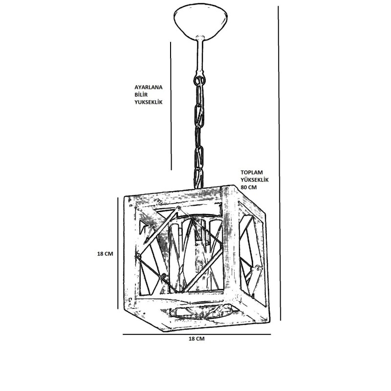 Opviq Chandelier Zikzak Camlı Sarkıt Walnut
Black