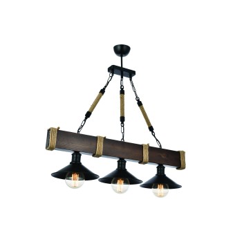 Chandelier Kütük 3Lü Ceviz Avize Walnut
Black
