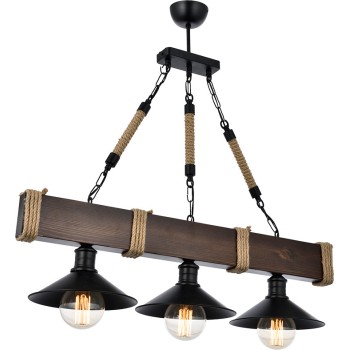 Chandelier Kütük 3Lü Ceviz Avize Walnut
Black