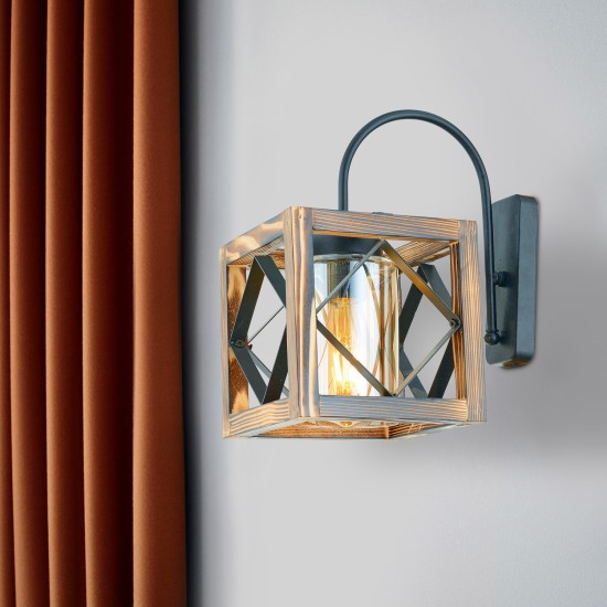 Opviq Wall Lamp Zikzak Camlı Aplik Walnut
Black